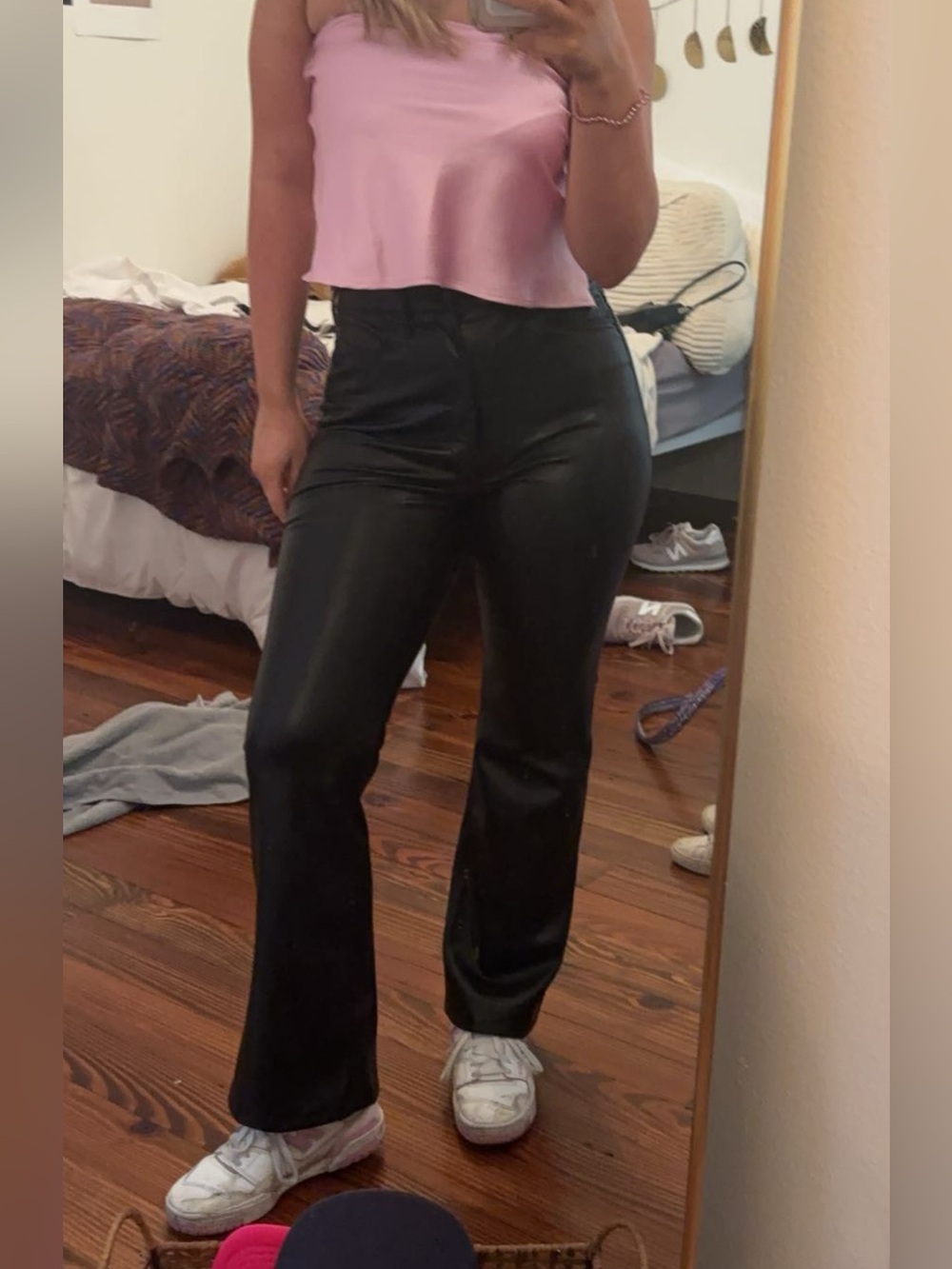 Old Navy Leather High Rise Flare Pants